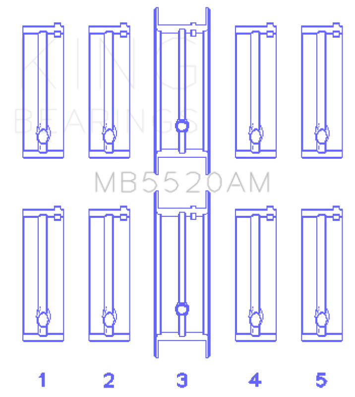 King Engine Bearings Opel C20Xe/X18Xe/X22Xe (Size +0.75mm) Main Bearing Set