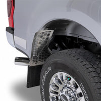 Putco 17-20 Ford SuperDuty - Set of 2 (Excl Dually Rear) Mud Skins - Polished SS w/ Hex Shield