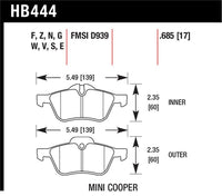 Hawk 02-06 Mini Cooper / Cooper S Performance Ceramic Street Front Brake Pads