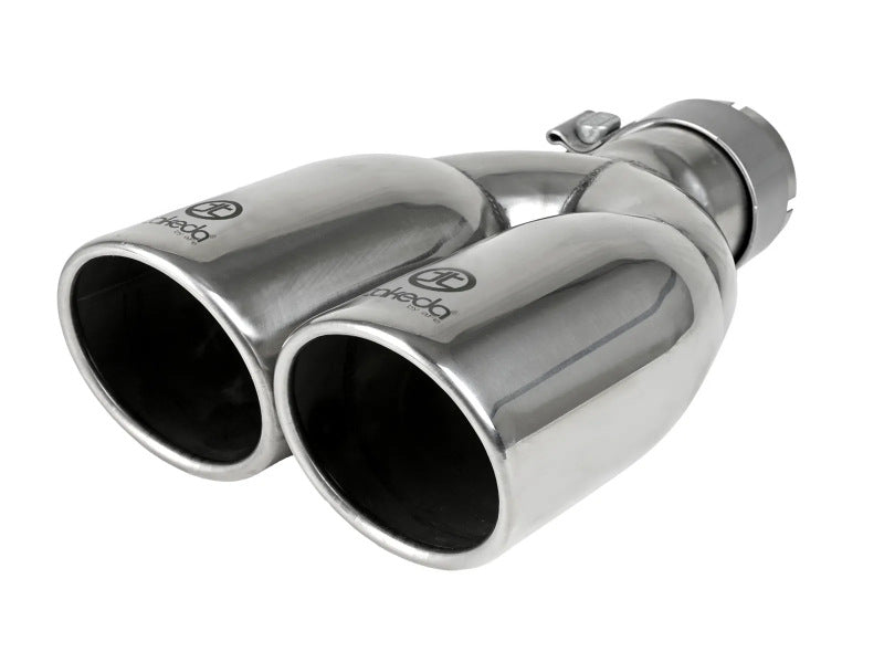 aFe Takeda 304 Stainless Steel Clamp-on Exhaust Tip Polished 2-1/2ininlet x 3-1/2in Outlet X 12in L