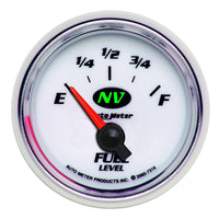 AutoMeter Gauge Fuel Level 2-1/16in. 240 Ohm(e) to 33 Ohm(f) Elec NV