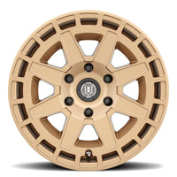 ICON Compass 17x8.5 5x5 -6mm Offset 4.5in BS Satin Brass Wheel