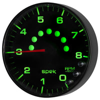Autometer Spek-Pro Gauge Tachometer 5in 8K Rpm W/Shift Light & Peak Mem Black/Black
