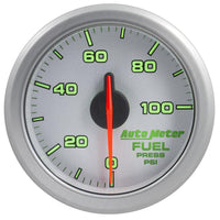 Autometer Airdrive 2-1/6in Fuel Pressure Gauge 0-100 PSI - Silver