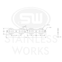 Stainless Works Chevrolet LS1/LS6 Round Port Header 304SS Exhaust Flanges 1-3/4in Primaries