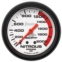 Autometer Phantom 66.7mm 0-2000 PSI Mechanical Nitrous Pressure Gauge