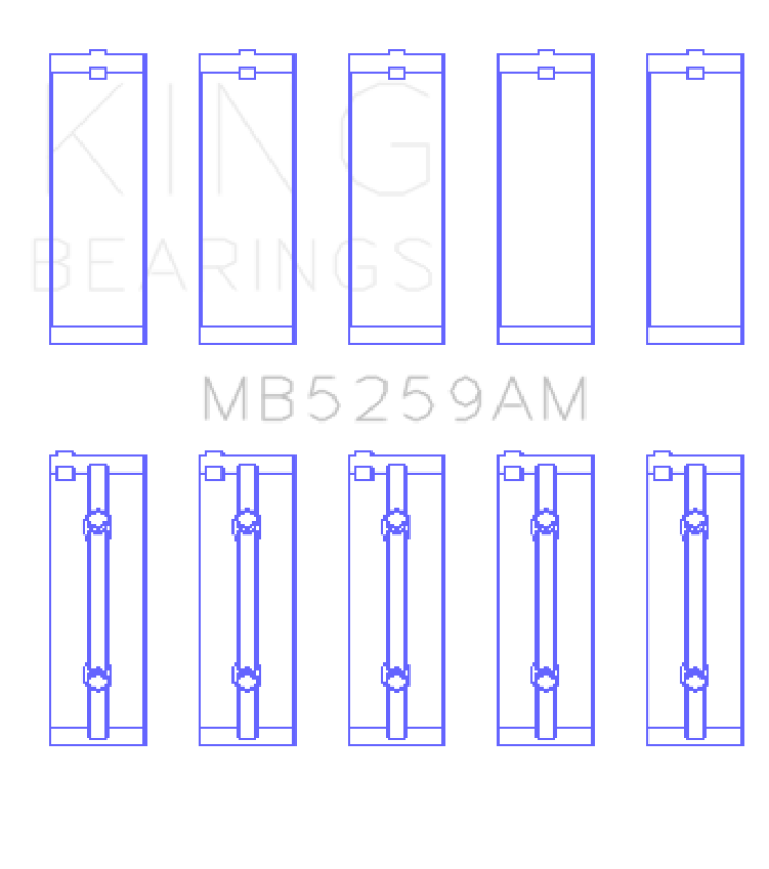 King Engine Bearings Honda B18A1 (Size +1.0mm) Main Bearing Set