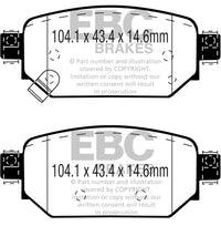 EBC 2017+ Mazda 3 2.0L Yellowstuff Rear Brake Pads