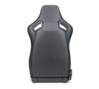 NRG Omega Reclinable Racing Seat (Pair) Black with Black Carbon Vinyl Back