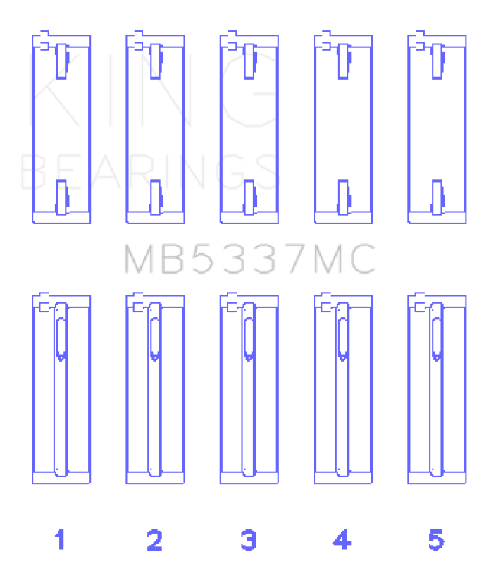 King Engine Bearings Audi/VW CFFA/ CAYB/ CAYC (Size 0.25) Main Bearing Set