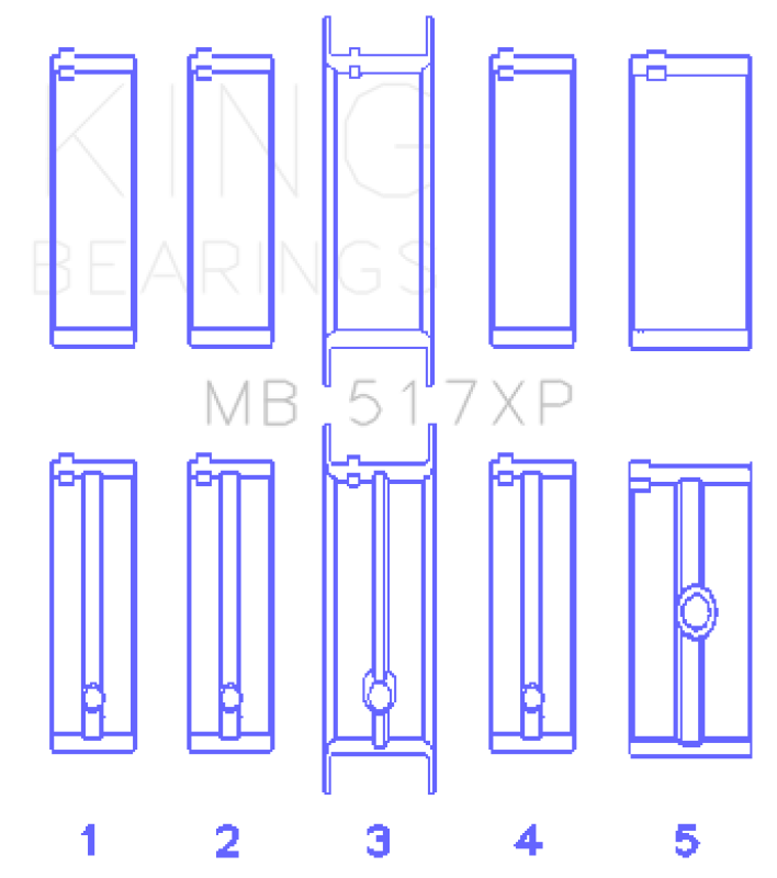King Engine Bearings Chrysler 360 XP Tri Metal Main Bearing Set