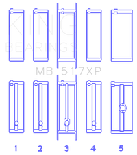 King Engine Bearings Chrysler 360 XP Tri Metal Main Bearing Set