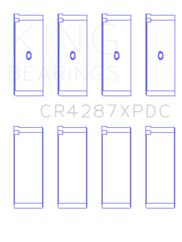 King Honda B18C1/B18C5 16V (Size .026 Predoweled for Alum Rods) Coated Perf Rod Bearing Set