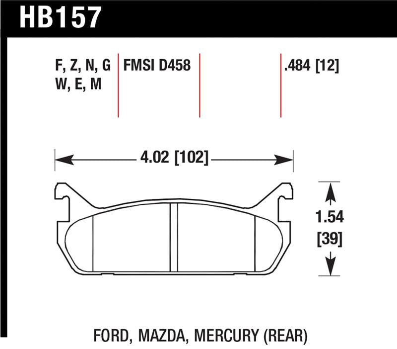 Hawk 89-93 Mazda Miata/MX-5 1.6L Black Race Rear Brake Pads