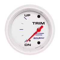 Autometer Marine White Gauge 2-5/8in Electric Trim Level Gauge 0OHM Down - 90OHM Up