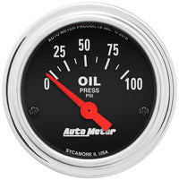 Autometer Traditional Chrome 52mm 0-100 PSI Short Sweep Electrical Oil Pressure Gauge