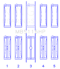 King Engine Bearings Chrysler 426CI/440CI V8 OHV1 Main Bearing Set