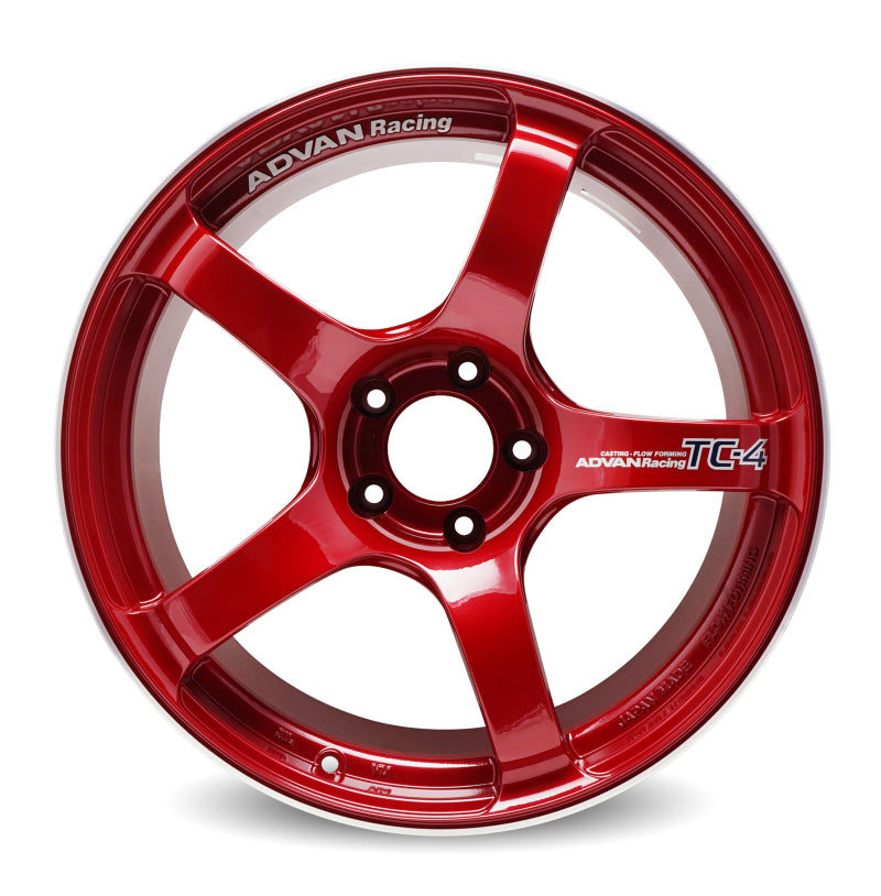 Advan TC4 18x9 +35 5x114.3 Racing Candy Red and Ring Wheel