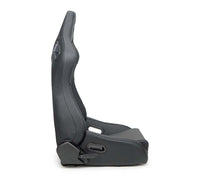 NRG Omega Reclinable Racing Seat (Pair) Black with Black Carbon Vinyl Back