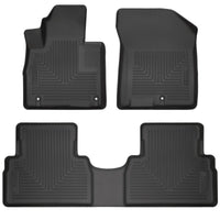 Husky Liners 19-20 Hyundai Santa Fe WeatherBeater Front & 2nd Row Floor Liners - Black