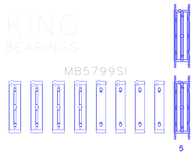 King Engine Bearings Subaru FA20/ Toyota 4U-GSE/ O/S Housing .005in (Size 0.26) Main Bearing Set