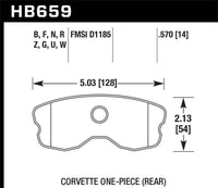 Hawk 2008 Chevrolet Corvette 7.0L 427 Limited Edition Z06 (Incl. Shims Pins) Rear ER-1 Brake Pads