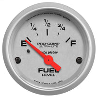 Autometer Ultra-Lite 52mm 240 OHMS Empty/33 OHMS Full Short Sweep Electronic Fuel Level Gauge