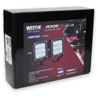 Westin Axis LED Auxiliary Light 4.5 inch x 4.5 inch Square Flood w/3W Osram (Set of 2) - Black