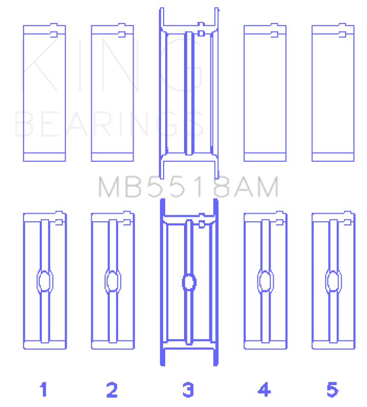 King Engine Bearings AMC / Jeep 390 & 401 (Undersize 0.50IN) Crankshaft Main Bearing Set
