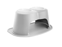 WeatherTech Pet Feeding System Double High 64oz 10in. Poly Bowl - Light Grey