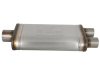 aFe MACH Force XP SS Muffler 3in Center Inlet / 2.5in Dual Outlets 18in L x 9in W x4in H Body