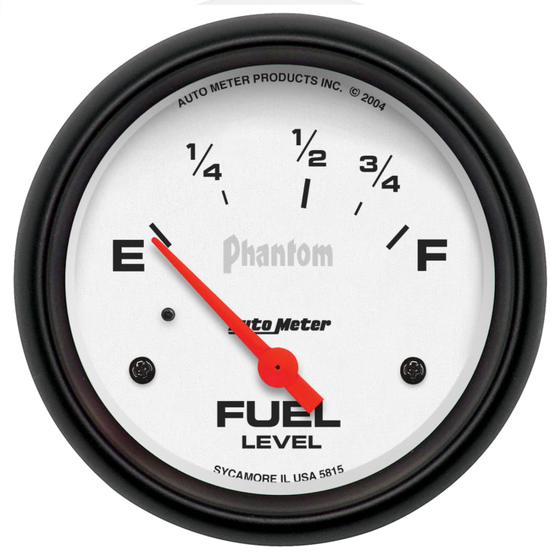 AutoMeter Gauge Fuel Level 2-5/8in. 73 Ohm(e) to 10 Ohm(f) Elec Phantom