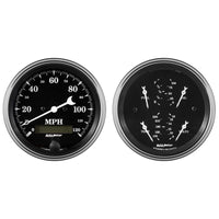 Auto Meter Gauge Kit 2 pc. Quad & Speedometer 3 3/8in Old Tyme Black