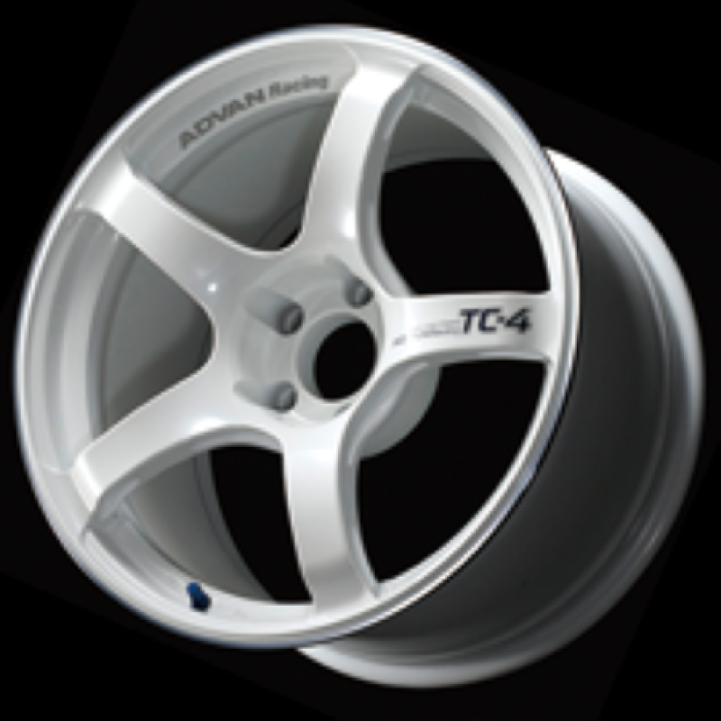 Advan TC4 17x7.5 +35 4x98 Racing White Metallic and Ring Wheel