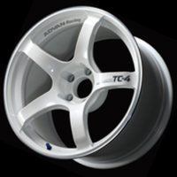 Advan TC4 17x7.5 +43 5x112 Racing White Metallic and Ring Wheel