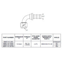 Mishimoto 90 Degree Push Lock Fitting - 8AN