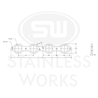 Stainless Works Chevrolet LS1/LS6 Round Port Header 304SS Exhaust Flanges 2in Primaries