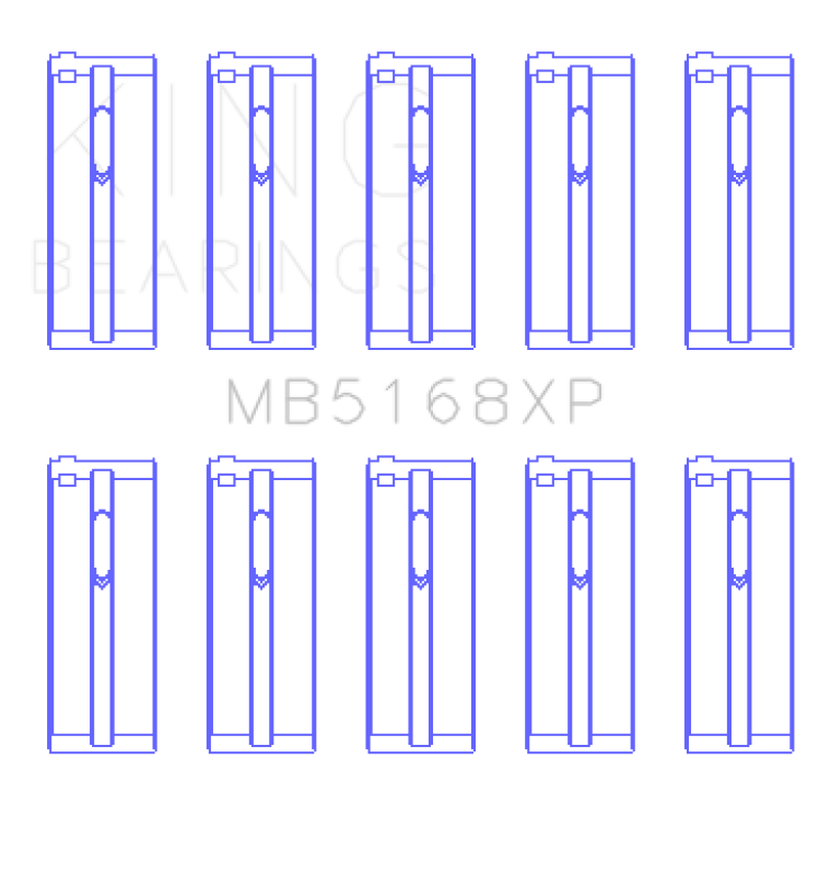 King Engine Bearings Honda H22 50mm Journal Crankshaft Main Bearing Set (Size .25)