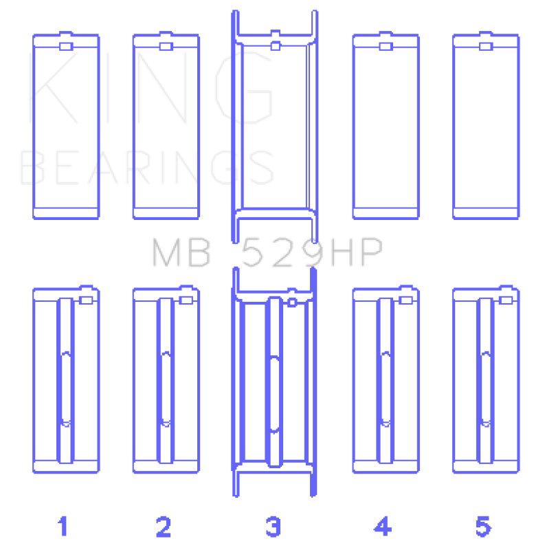King Engine Bearings Ford 302 5.0L Windsor (Size STDX) Main Bearing Set