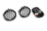 Go Rhino Xplor Bright Series Round LED Driving Light Kit w/DRL (Surface Mount) 6in - Blk (2 pc)