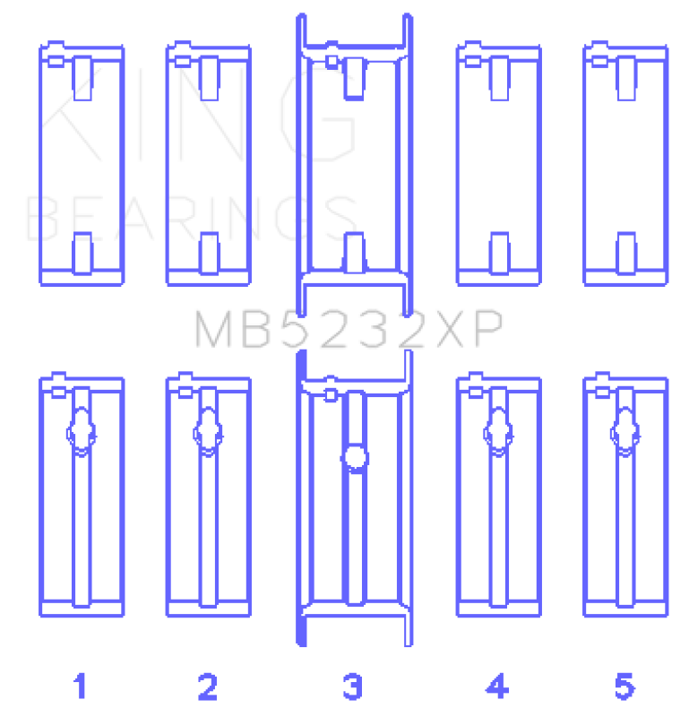 King Engine Bearings Nissan CA16DET/CA18DET/CA20ET (Size .026) Performance Main Bearing Set