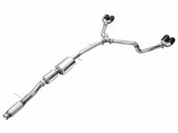 AWE Tuning 2021+ GMC Tahoe/Yukon 5.3L 0FG Split Rear Exit Catback Exhaust - Quad Diamond Blk Tips