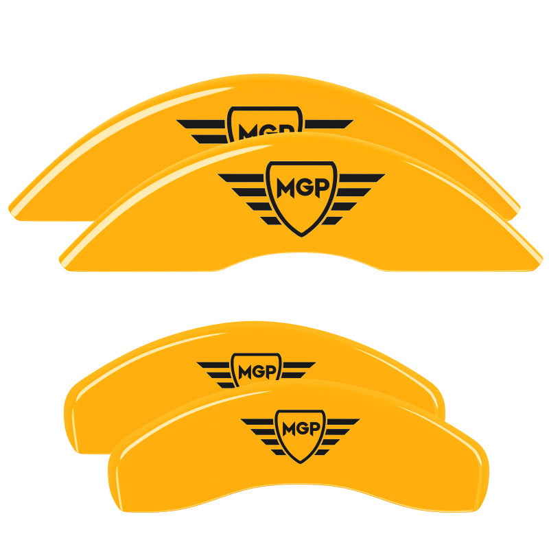 MGP 4 Caliper Covers Engraved Front & Rear MGP Yellow finish black ch