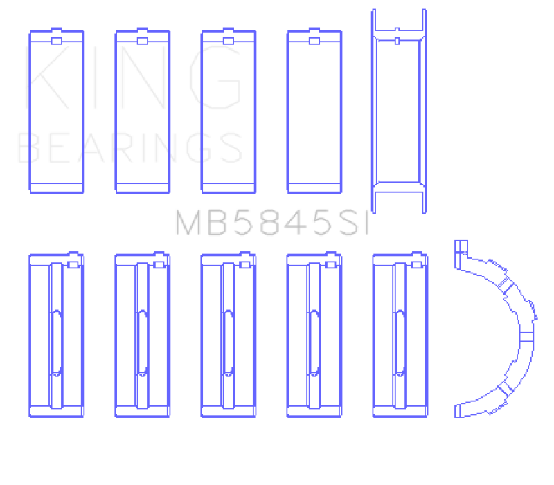 King Engine Bearings Ford Mod Motor 6.2L V8 (Size 0.05) Main Bearing Set