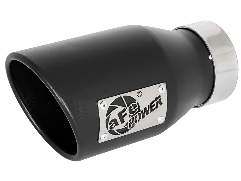 aFe MACH Force-Xp 409 SS Exhaust Tip Black (Left Side) 3in In x 4-1/2in Out x 9in L Clamp-On