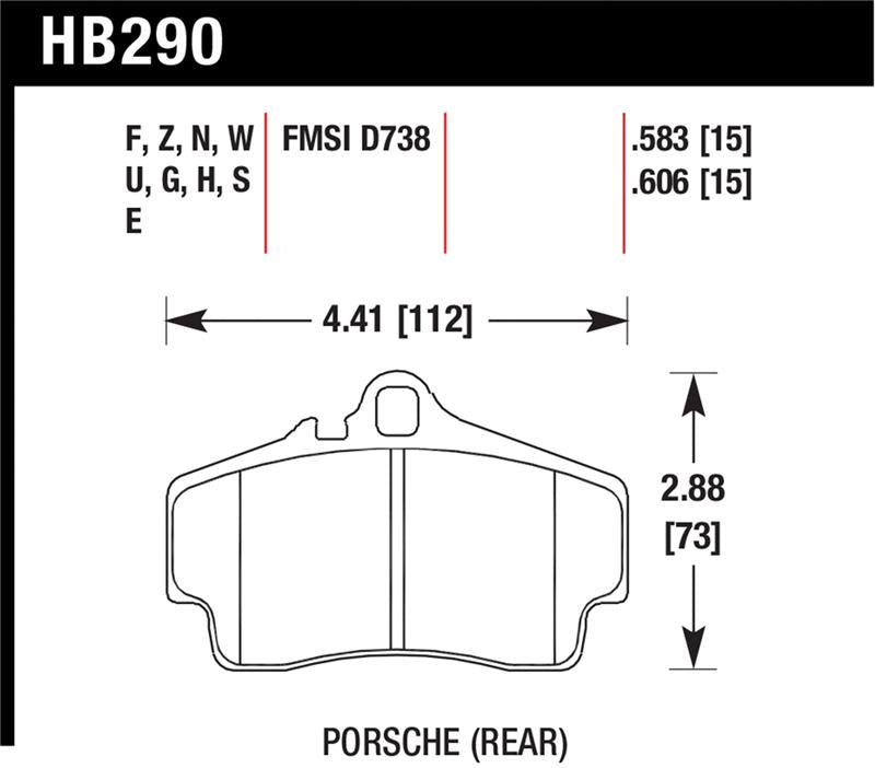 Hawk 98 Porsche 911 Targa / 99-08 911 Carrera 4 / 00-06 Boxster S Blue 9012 Rear Brake Pads