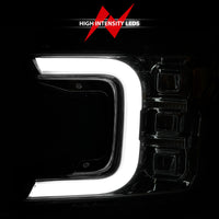 ANZO 18-20 Ford F-150 Full Led Projector Light Bar Style Headlights - Chrome Amber