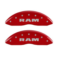 MGP 4 Caliper Covers Engraved Front & Rear RAM Red finish silver ch