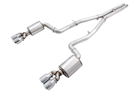 AWE Tuning 2017+ Challenger 5.7L Touring Edition Exhaust - Non-Resonated - Chrome Silver Quad Tips