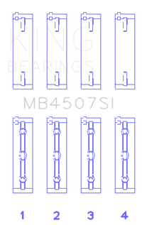 King Engine Bearings Suzuki H25A H27A (Size +0.75mm) Main Bearing Set